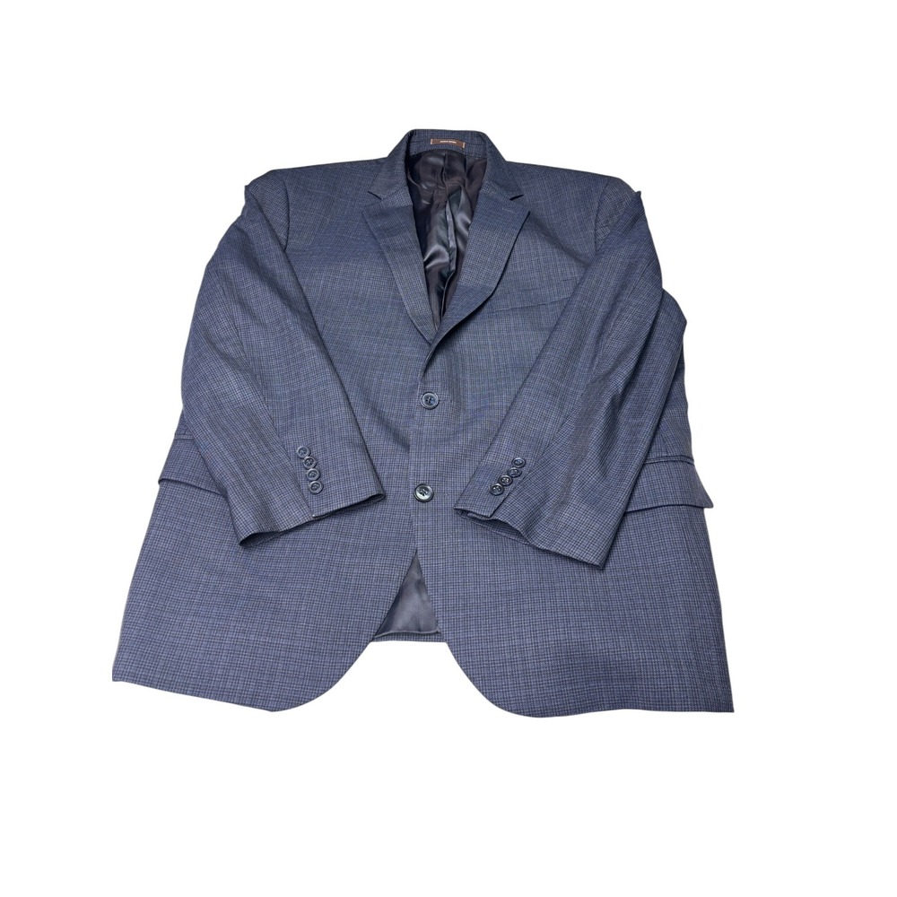 Peter Millar Men 44S Blue Wool Micro Check Sport Coat Blazer SLEEVE 22"